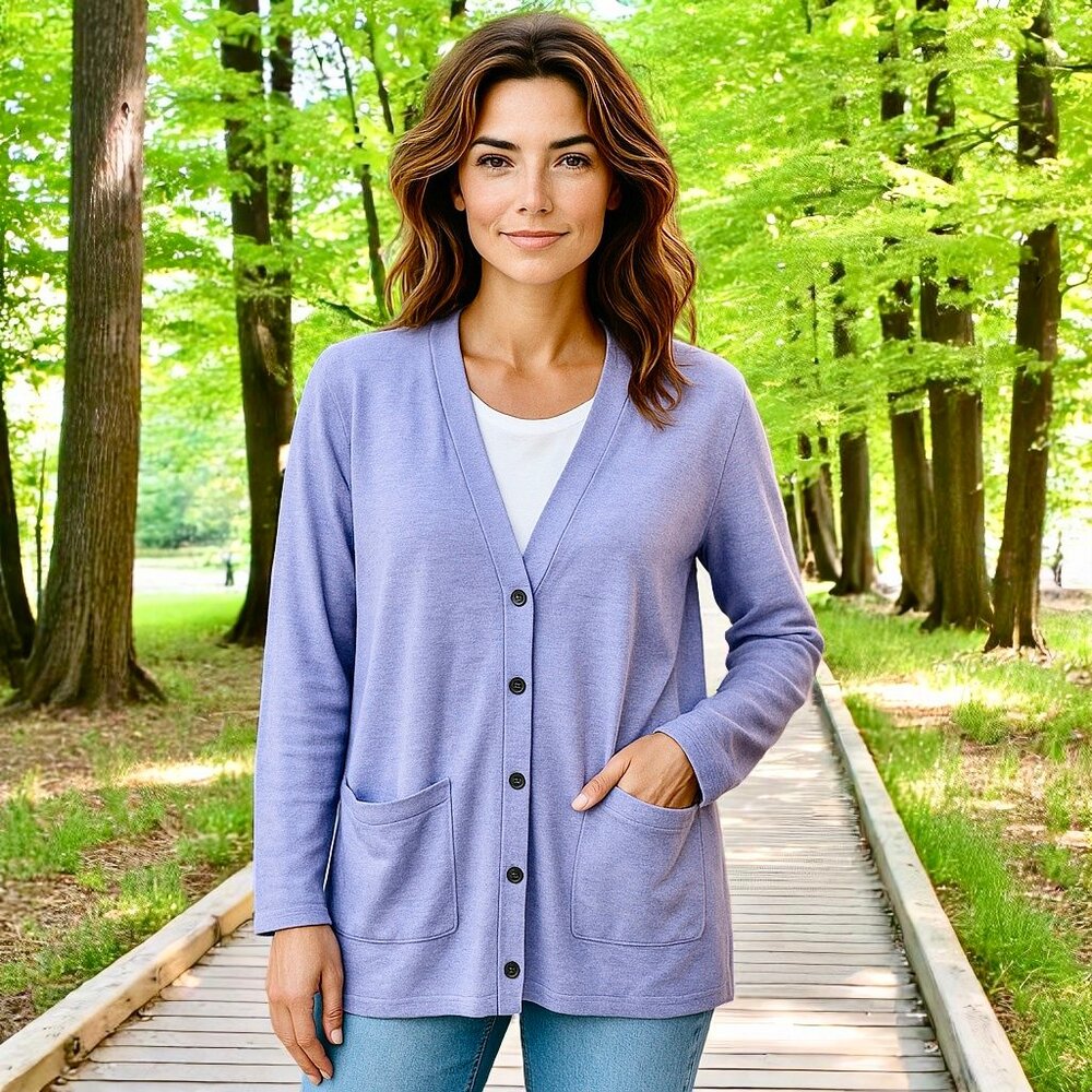 Merokeety Lavender Cardigan Sweater Topper size XL